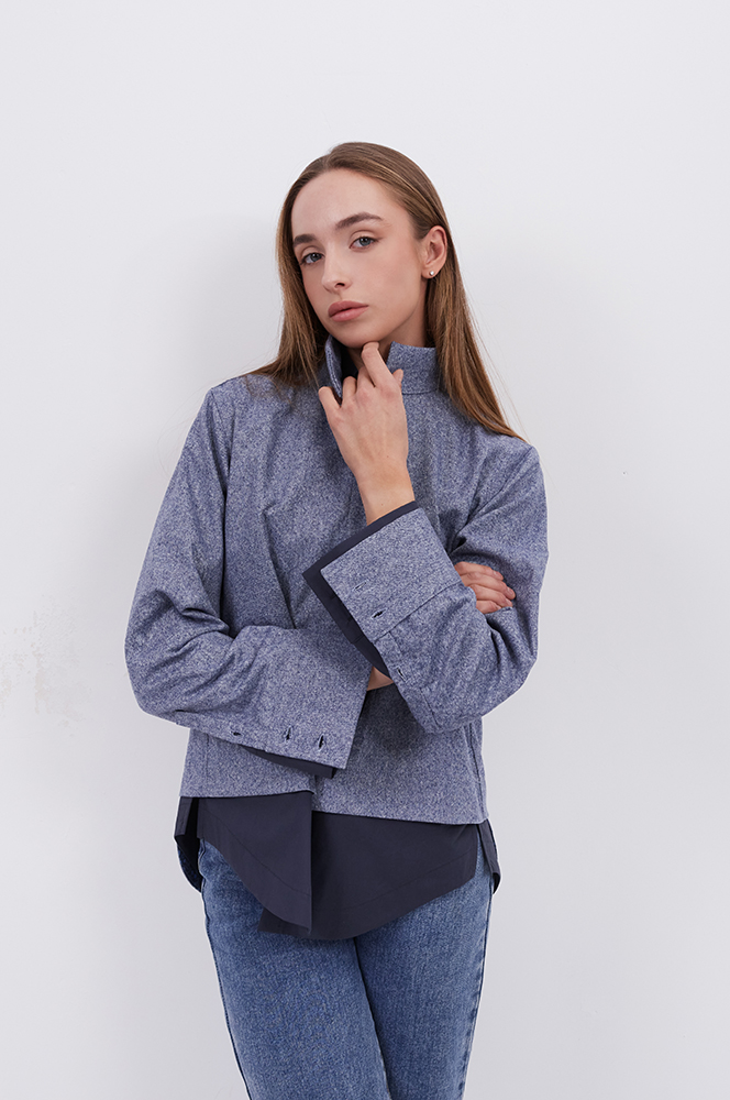 Сорочка поло меланж блакитний (Р 144)